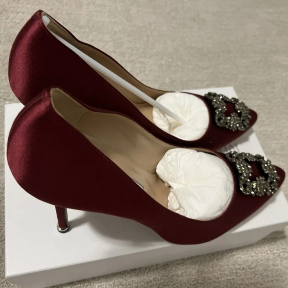Burgundy Hangisi Manolo Blahnik Pumps 39